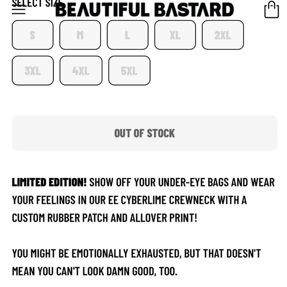 Beautiful Bastard “Emotionally Exhausted” crew neck sweatshirt. - Picture 10 of 11